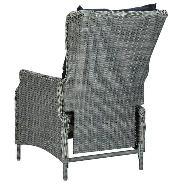 vidaXL 7-Piece Garden Dining Set with Cushions Poly Rattan Light Gray