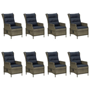 vidaXL 9-piece Garden Dining Set with Cushions Poly Rattan Brown
