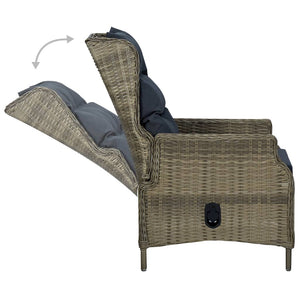 vidaXL 9-piece Garden Dining Set with Cushions Poly Rattan Brown