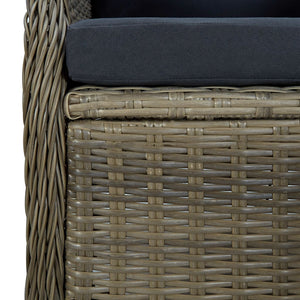 vidaXL 9-piece Garden Dining Set with Cushions Poly Rattan Brown