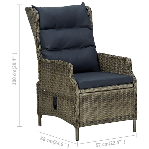vidaXL 9-piece Garden Dining Set with Cushions Poly Rattan Brown