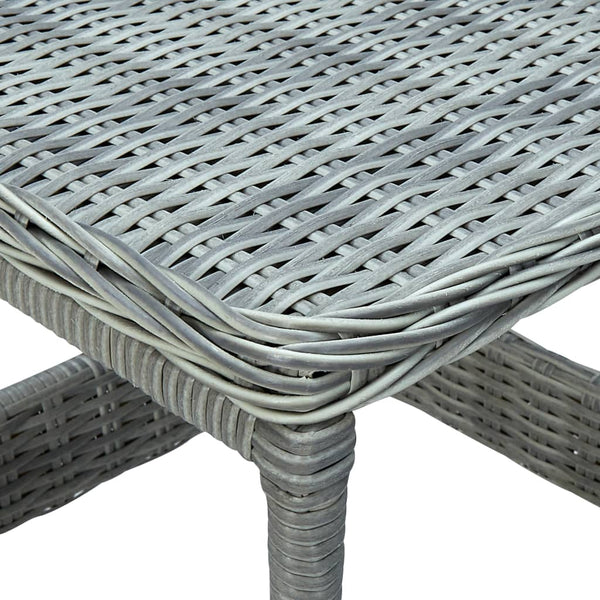 vidaXL 3-Piece Garden Lounge Set with Cushions Poly Rattan Light Gray