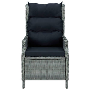 vidaXL 3-Piece Garden Lounge Set with Cushions Poly Rattan Light Gray