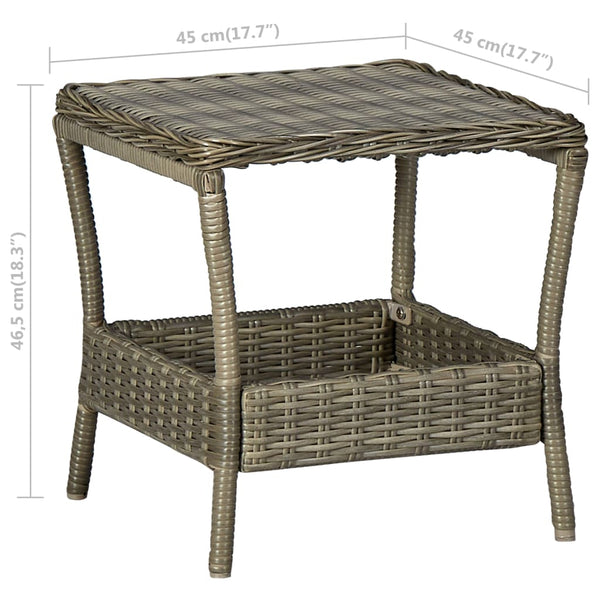 vidaXL 3-Piece Garden Lounge Set with Cushions Poly Rattan Brown