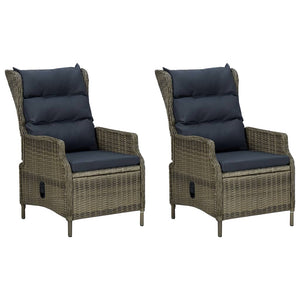 vidaXL 3-Piece Garden Lounge Set with Cushions Poly Rattan Brown