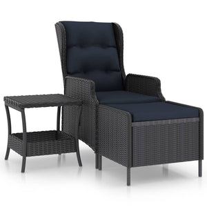 vidaXL 2-Piece Garden Lounge Set with Cushions Poly Rattan Dark Grey