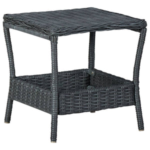 vidaXL 2-Piece Garden Lounge Set with Cushions Poly Rattan Dark Grey