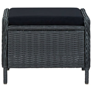 vidaXL 2-Piece Garden Lounge Set with Cushions Poly Rattan Dark Grey