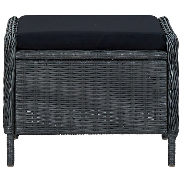 vidaXL 2-Piece Garden Lounge Set with Cushions Poly Rattan Dark Grey