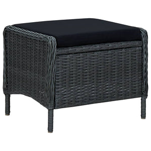 vidaXL 2-Piece Garden Lounge Set with Cushions Poly Rattan Dark Grey