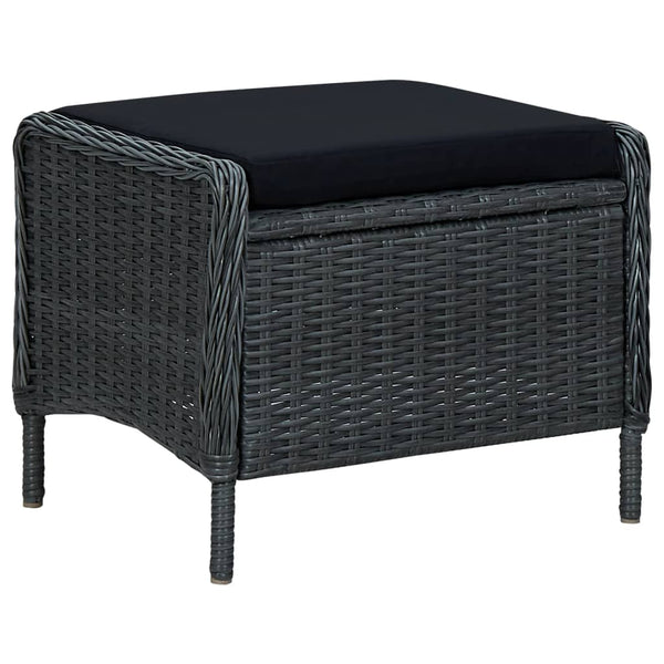 vidaXL 2-Piece Garden Lounge Set with Cushions Poly Rattan Dark Grey