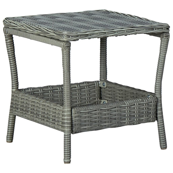 vidaXL 2-Piece Garden Lounge Set with Cushions Poly Rattan Light Grey