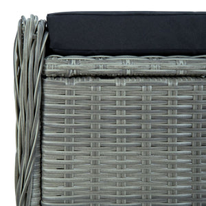 vidaXL 2-Piece Garden Lounge Set with Cushions Poly Rattan Light Grey