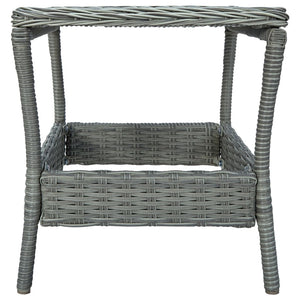 vidaXL 2-Piece Garden Lounge Set with Cushions Poly Rattan Light Grey