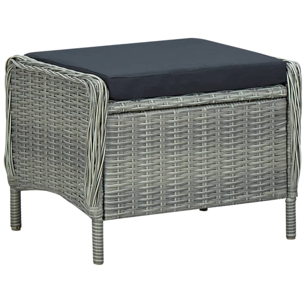 vidaXL 2-Piece Garden Lounge Set with Cushions Poly Rattan Light Grey