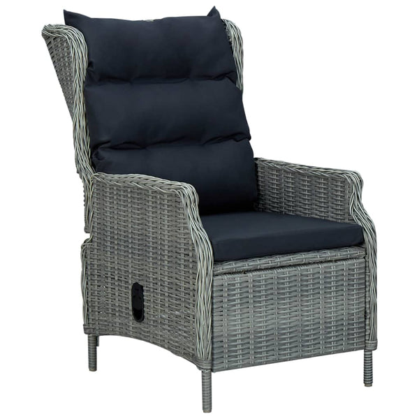 vidaXL 2-Piece Garden Lounge Set with Cushions Poly Rattan Light Grey