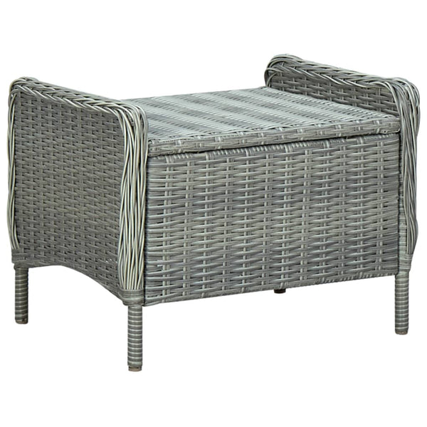 vidaXL 2-Piece Garden Lounge Set with Cushions Poly Rattan Light Grey