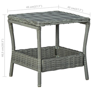 vidaXL 2-Piece Garden Lounge Set with Cushions Poly Rattan Light Grey
