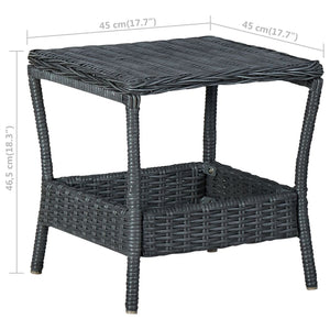 vidaXL 3-Piece Garden Lounge Set with Cushions Poly Rattan Dark Grey