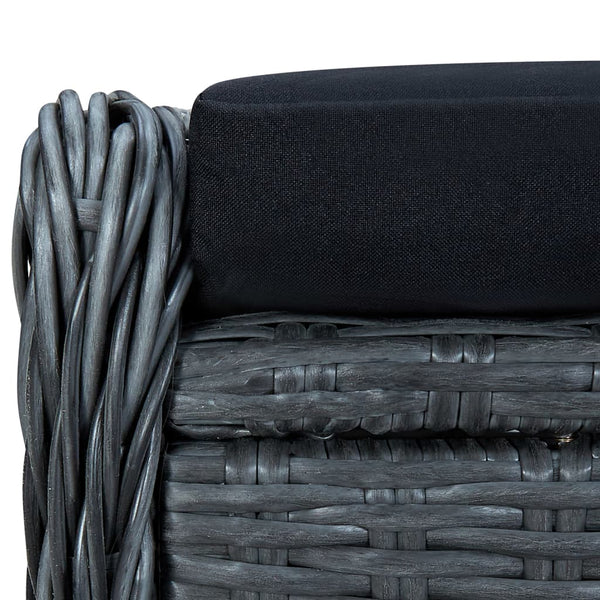 vidaXL 3-Piece Garden Lounge Set with Cushions Poly Rattan Dark Grey