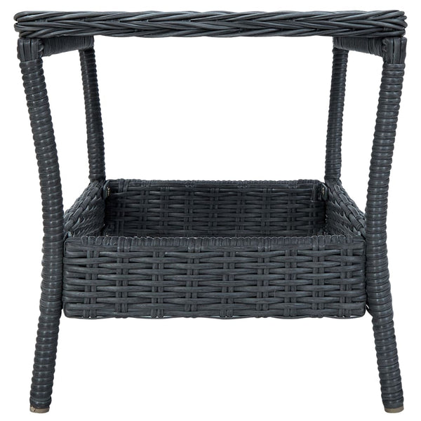 vidaXL 3-Piece Garden Lounge Set with Cushions Poly Rattan Dark Grey