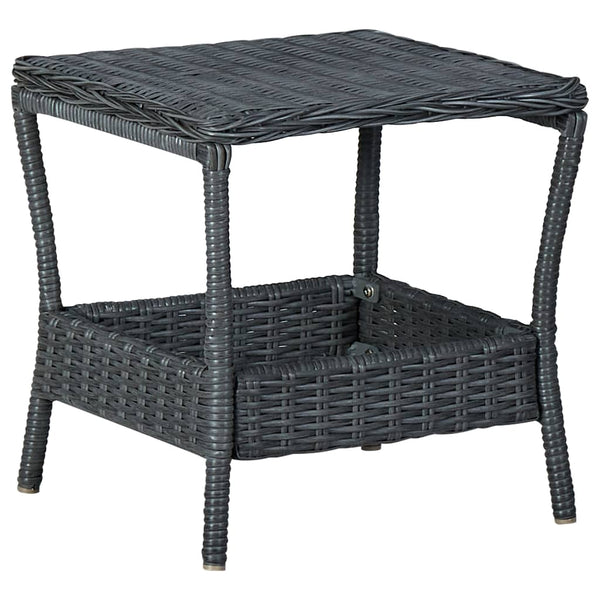 vidaXL 3-Piece Garden Lounge Set with Cushions Poly Rattan Dark Grey