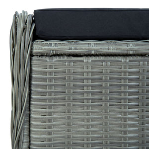 vidaXL 3-Piece Garden Lounge Set with Cushions Poly Rattan Light Gray