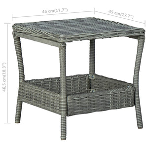vidaXL 3-Piece Garden Lounge Set with Cushions Poly Rattan Light Gray