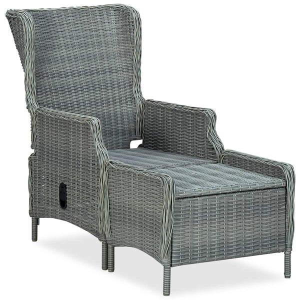 vidaXL 3-Piece Garden Lounge Set with Cushions Poly Rattan Light Gray