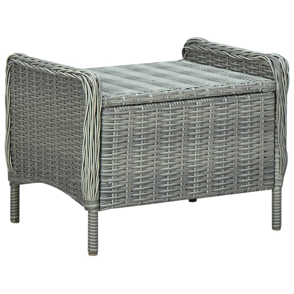 vidaXL 3-Piece Garden Lounge Set with Cushions Poly Rattan Light Gray