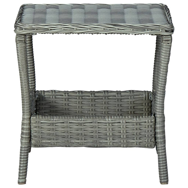 vidaXL 3-Piece Garden Lounge Set with Cushions Poly Rattan Light Gray