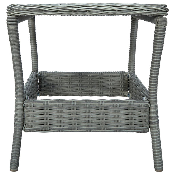 vidaXL 3-Piece Garden Lounge Set with Cushions Poly Rattan Light Gray