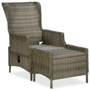 vidaXL 3-Piece Garden Lounge Set with Cushions Poly Rattan Brown