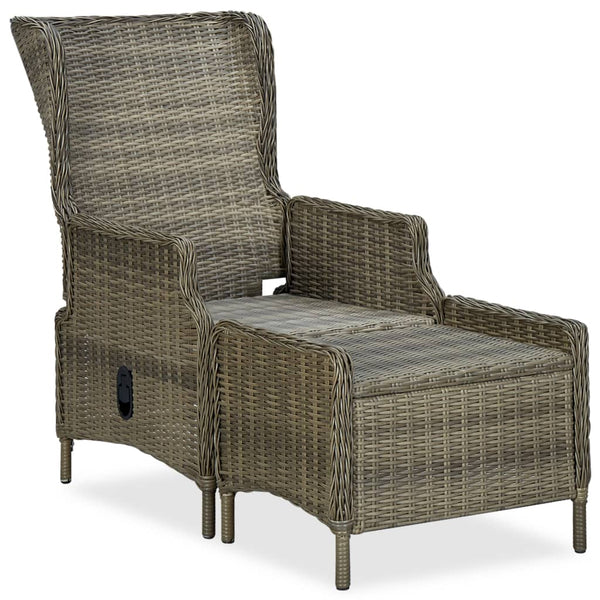 vidaXL 3-Piece Garden Lounge Set with Cushions Poly Rattan Brown