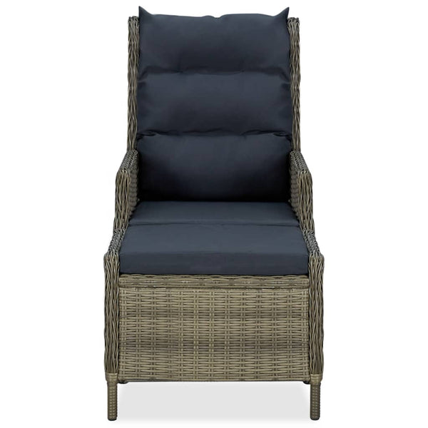 vidaXL 3-Piece Garden Lounge Set with Cushions Poly Rattan Brown