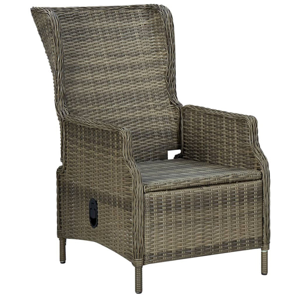 vidaXL 3-Piece Garden Lounge Set with Cushions Poly Rattan Brown