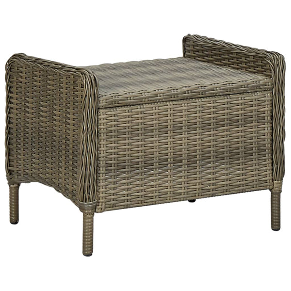 vidaXL 3-Piece Garden Lounge Set with Cushions Poly Rattan Brown