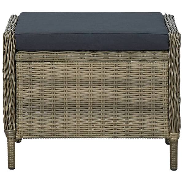 vidaXL 3-Piece Garden Lounge Set with Cushions Poly Rattan Brown