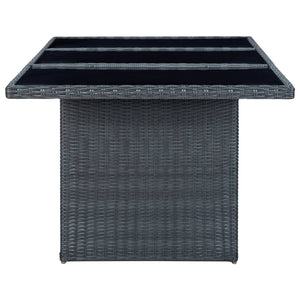 vidaXL 9-piece Garden Dining Set with Cushions Poly Rattan Dark Grey