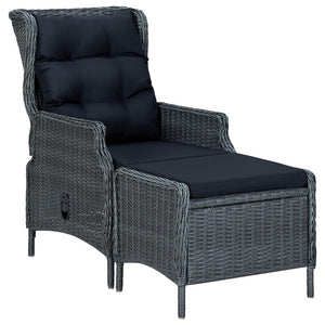 vidaXL 9-piece Garden Dining Set with Cushions Poly Rattan Dark Grey
