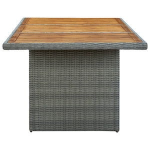 vidaXL 9-piece Garden Dining Set with Cushions Poly Rattan Light Grey