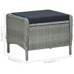 vidaXL 9-piece Garden Dining Set with Cushions Poly Rattan Light Grey