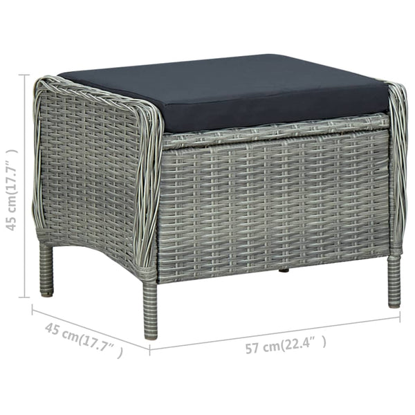 vidaXL 9-piece Garden Dining Set with Cushions Poly Rattan Light Grey