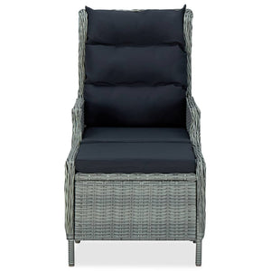 vidaXL 9-piece Garden Dining Set with Cushions Poly Rattan Light Grey