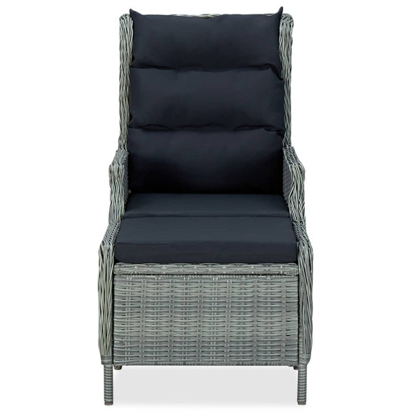 vidaXL 9-piece Garden Dining Set with Cushions Poly Rattan Light Grey
