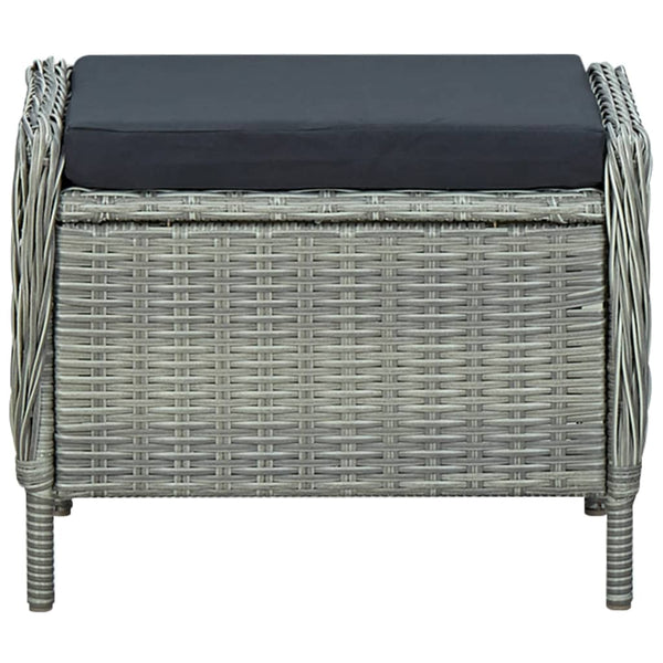 vidaXL 9-piece Garden Dining Set with Cushions Poly Rattan Light Grey