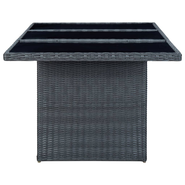 vidaXL 7-Piece Garden Dining Set with Cushions Poly Rattan Dark Grey