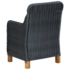 vidaXL 7-Piece Garden Dining Set with Cushions Poly Rattan Dark Grey