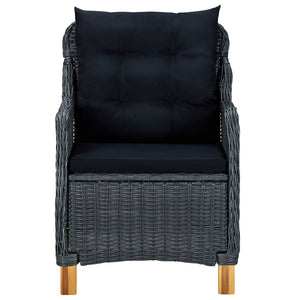 vidaXL 7-Piece Garden Dining Set with Cushions Poly Rattan Dark Grey