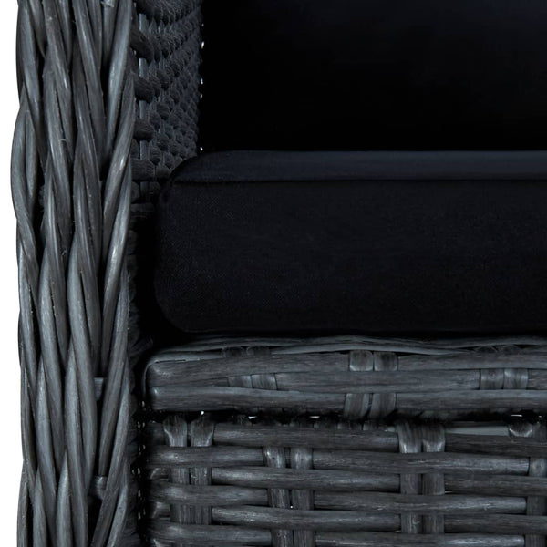 vidaXL 7-Piece Garden Dining Set with Cushions Poly Rattan Dark Grey